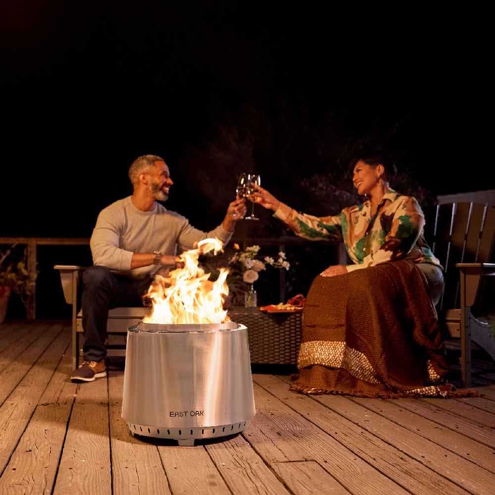 East OAK Fire Pit Smokeless 21&” for Outside Patio 304 Stainless Steel Wood Burning Fireplaces - Image 4