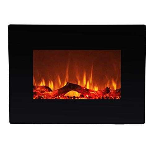 FLAME&SHADE Wall Mounted Electric Fireplace, 22-Inch Wide Flat Screen, Freestanding or Hanging Portable Room Heater with Remote