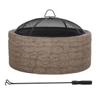 Sunjoy Stone 26 inch Round Wood-Burning Fire Pit