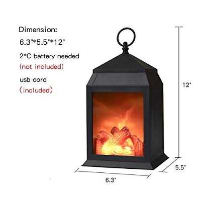 Fireplace Lantern and Battery Operated Usb Operated 6 Hour Timer Included Tabletop Fireplace Lantern Indoor/outdoor Fireplace Lamp - Image 3