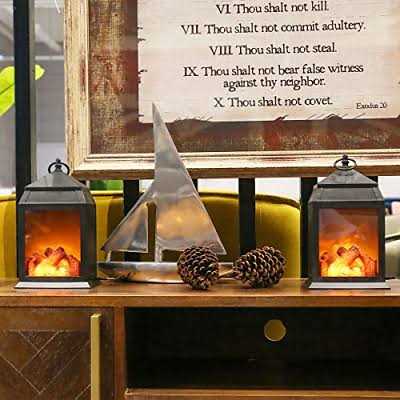 Fireplace Lantern and Battery Operated Usb Operated 6 Hour Timer Included Tabletop Fireplace Lantern Indoor/outdoor Fireplace Lamp - Image 4