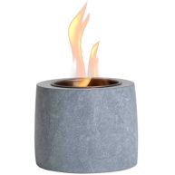 Table Top Fire Pit Bowl Concrete Tabletop Fireplace Indoor Outdoor Decor Portable Mini Rubbing Alcohol Burner Smores Maker for Patio Balcony