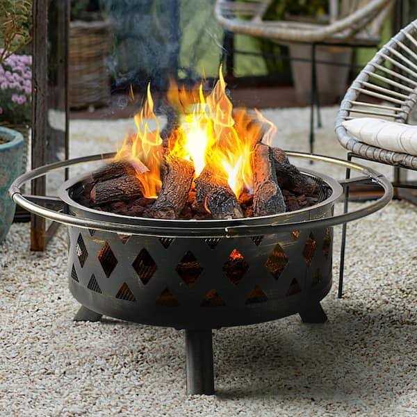 Sizzim 30 in. Outdoor Wood Burning Fire Pit with Cooking Grill - Image 4