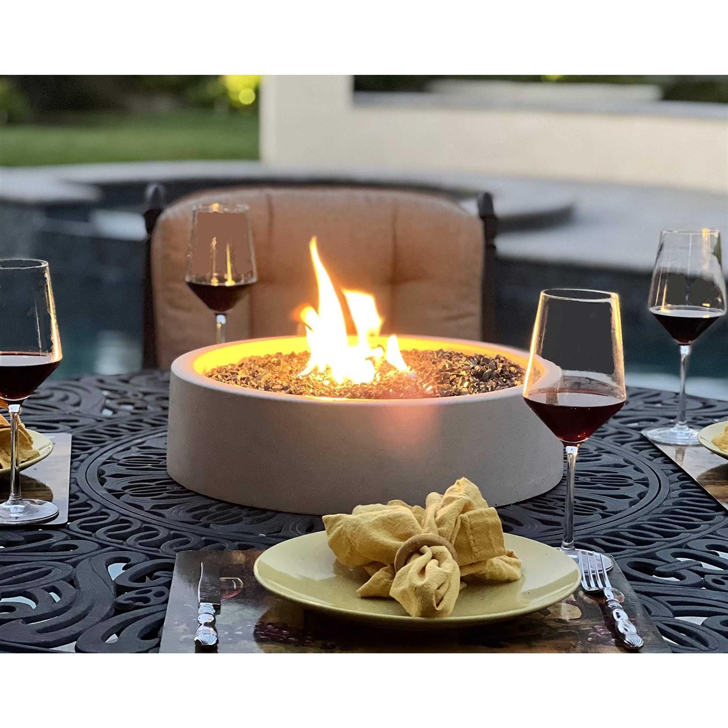 Stone Propane Outdoor Tabletop Fireplace Fire Topper Finish - Image 3