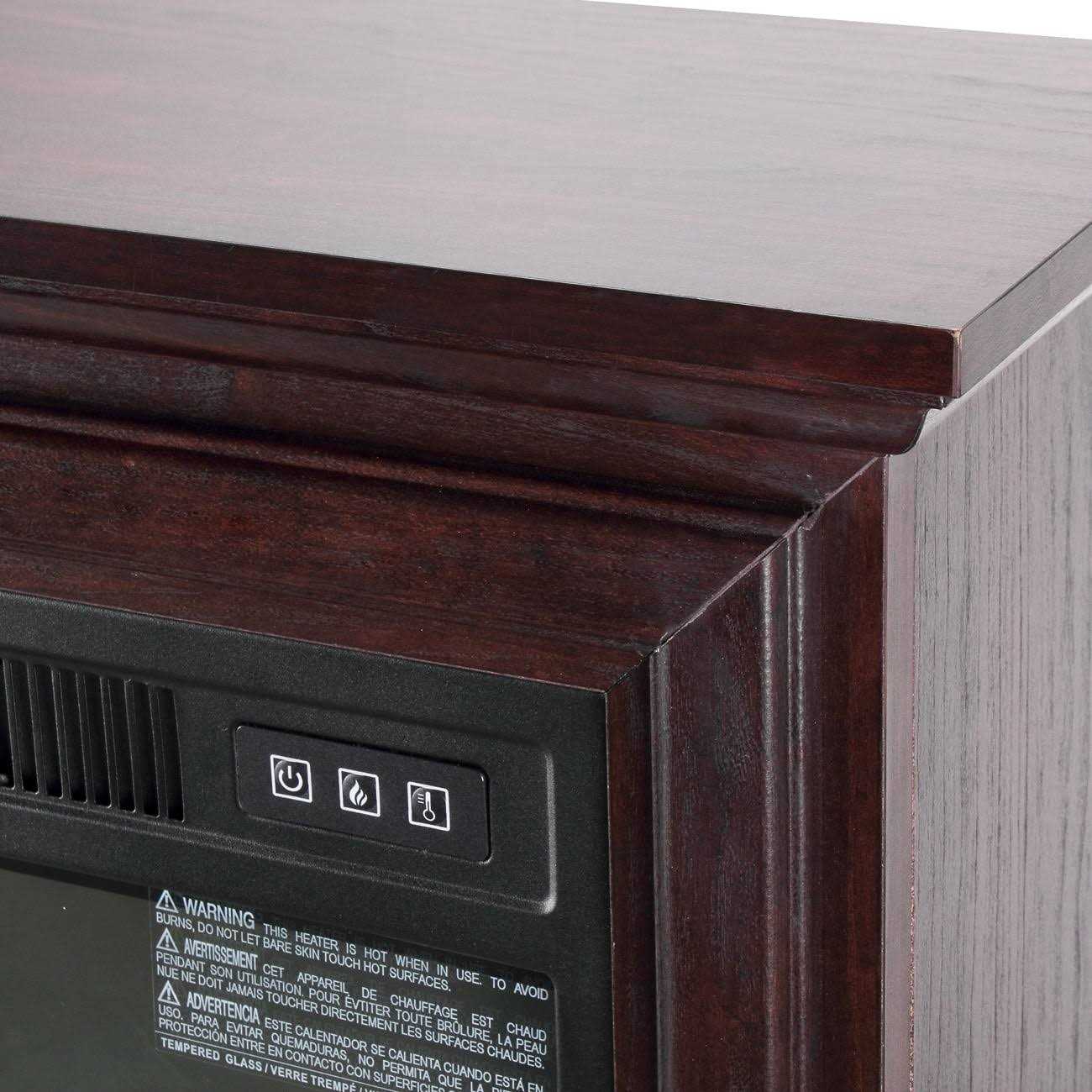 Della 1400w Deluxe Infrared Quartz Fireplace Heater Indoor Flame Wood Log Caster w/ Remote Control - Image 2