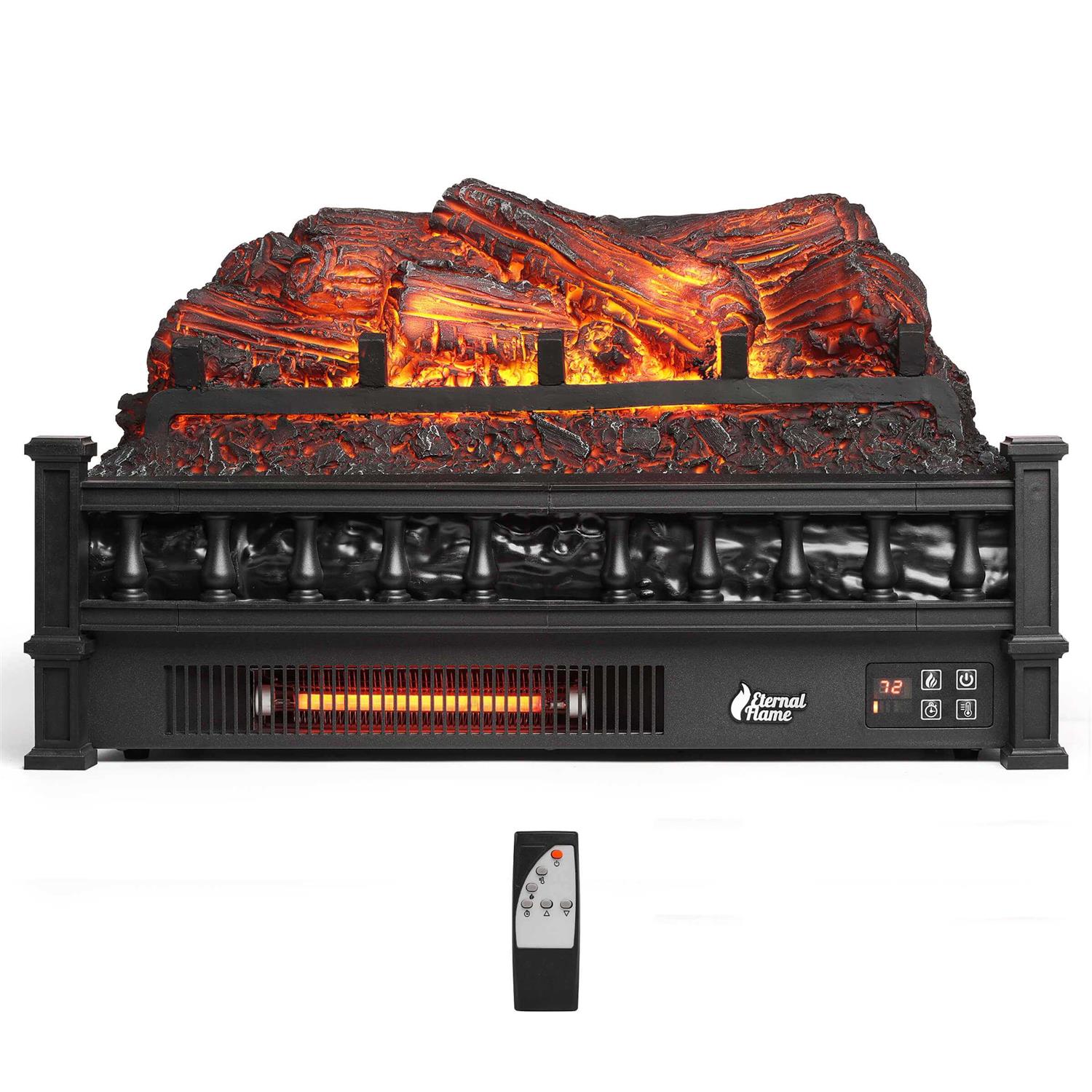 Turbro Eternal Flame Ef23-pb Electric Fireplace Logs 23 inch Remote Control Fireplace Insert Log Heater - Image 2