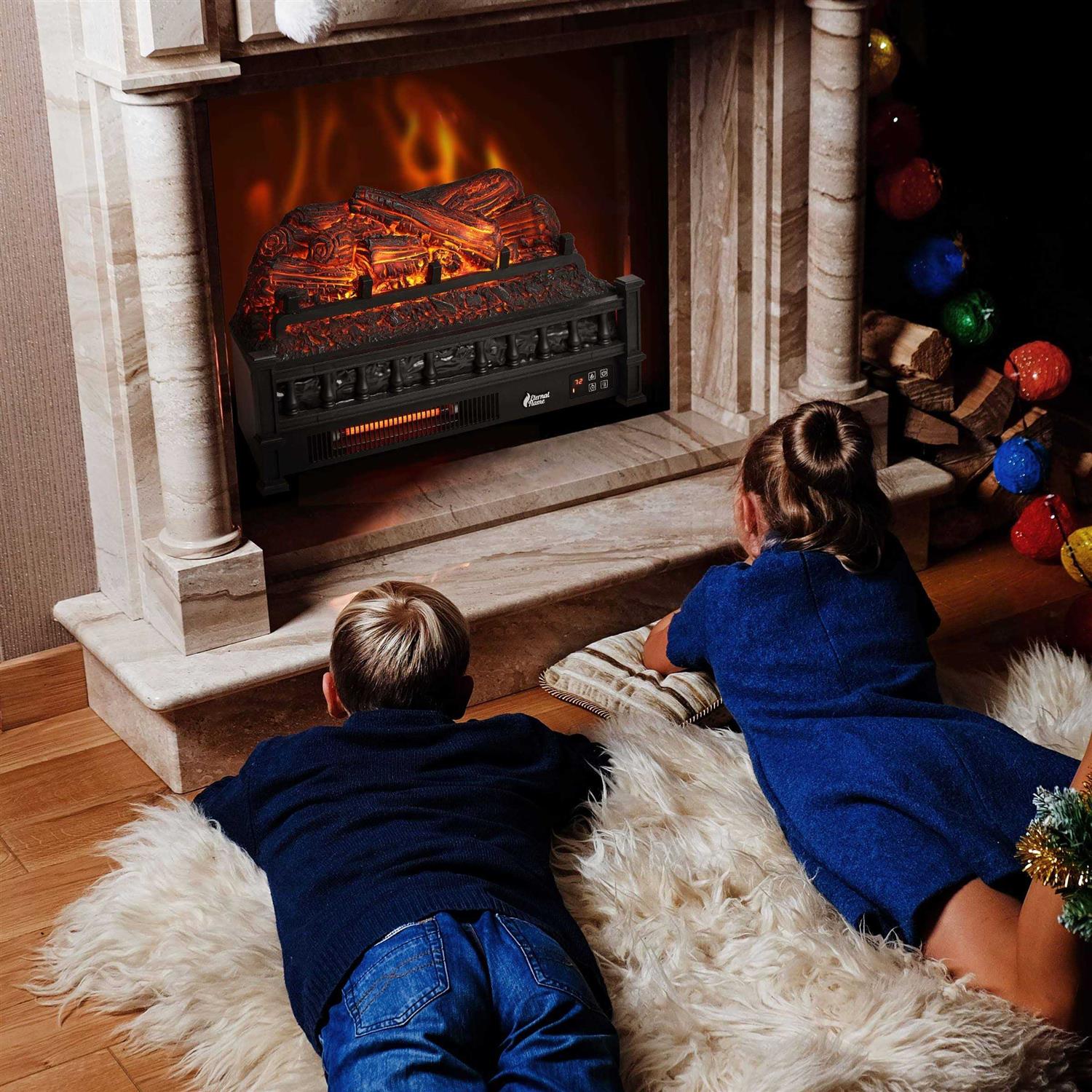 Turbro Eternal Flame Ef23-pb Electric Fireplace Logs 23 inch Remote Control Fireplace Insert Log Heater - Image 3