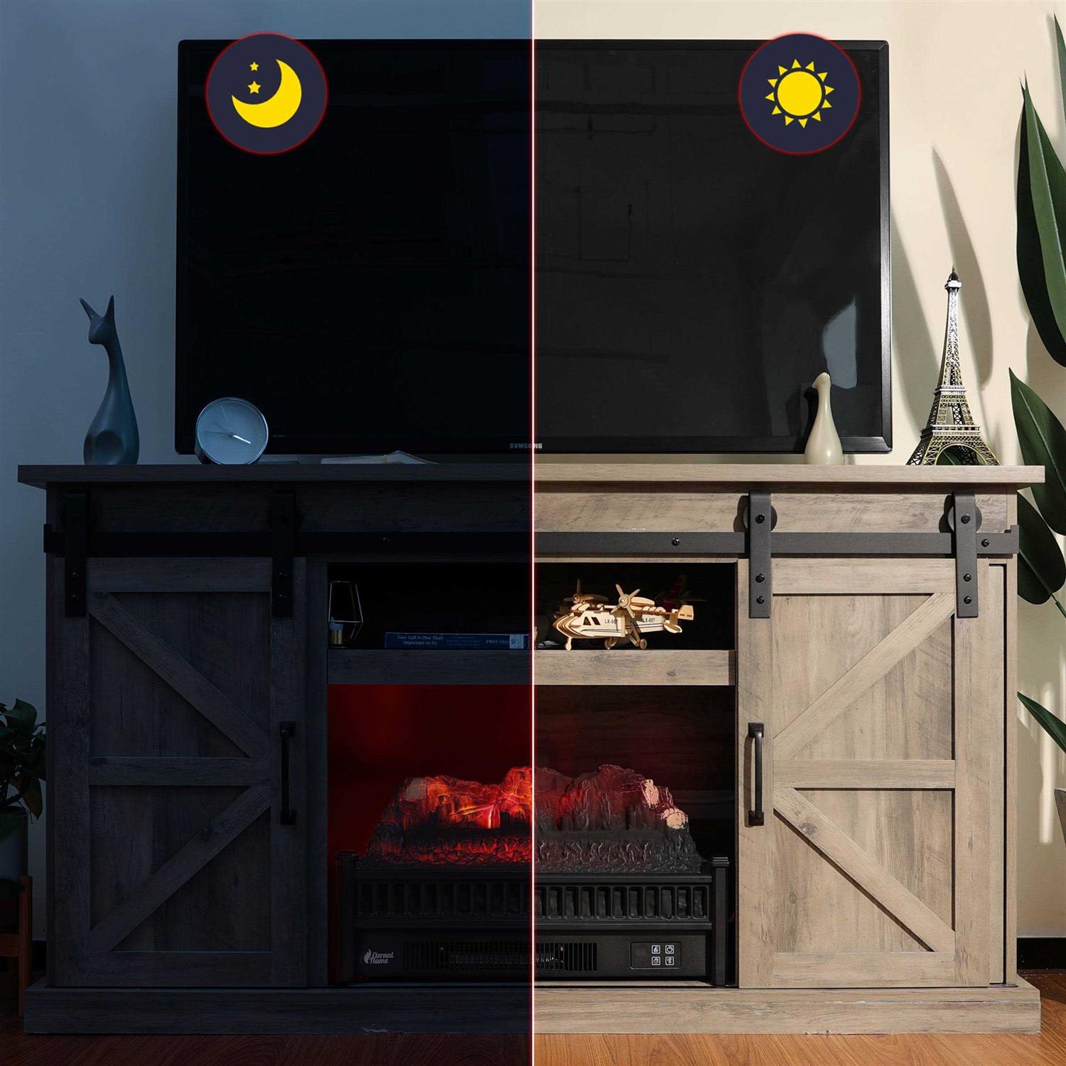 Turbro Eternal Flame Ef23-pb Electric Fireplace Logs 23 inch Remote Control Fireplace Insert Log Heater - Image 4