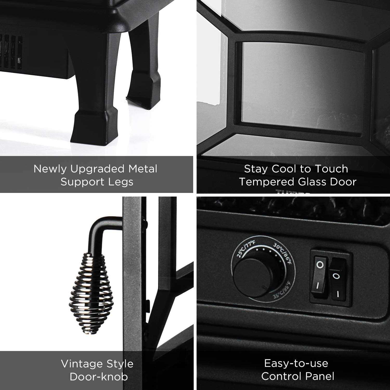 TURBRO Suburbs TS20 Electric Fireplace Infrared Heater - Image 3