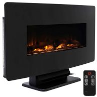 Sunnydaze 35.75 Curved Face Wall Mount or Freestanding Color-Changing Fireplace