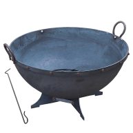 Titan Great Outdoors Hemisphere Fire Pit with Screen and Poker 32 Cast Iron