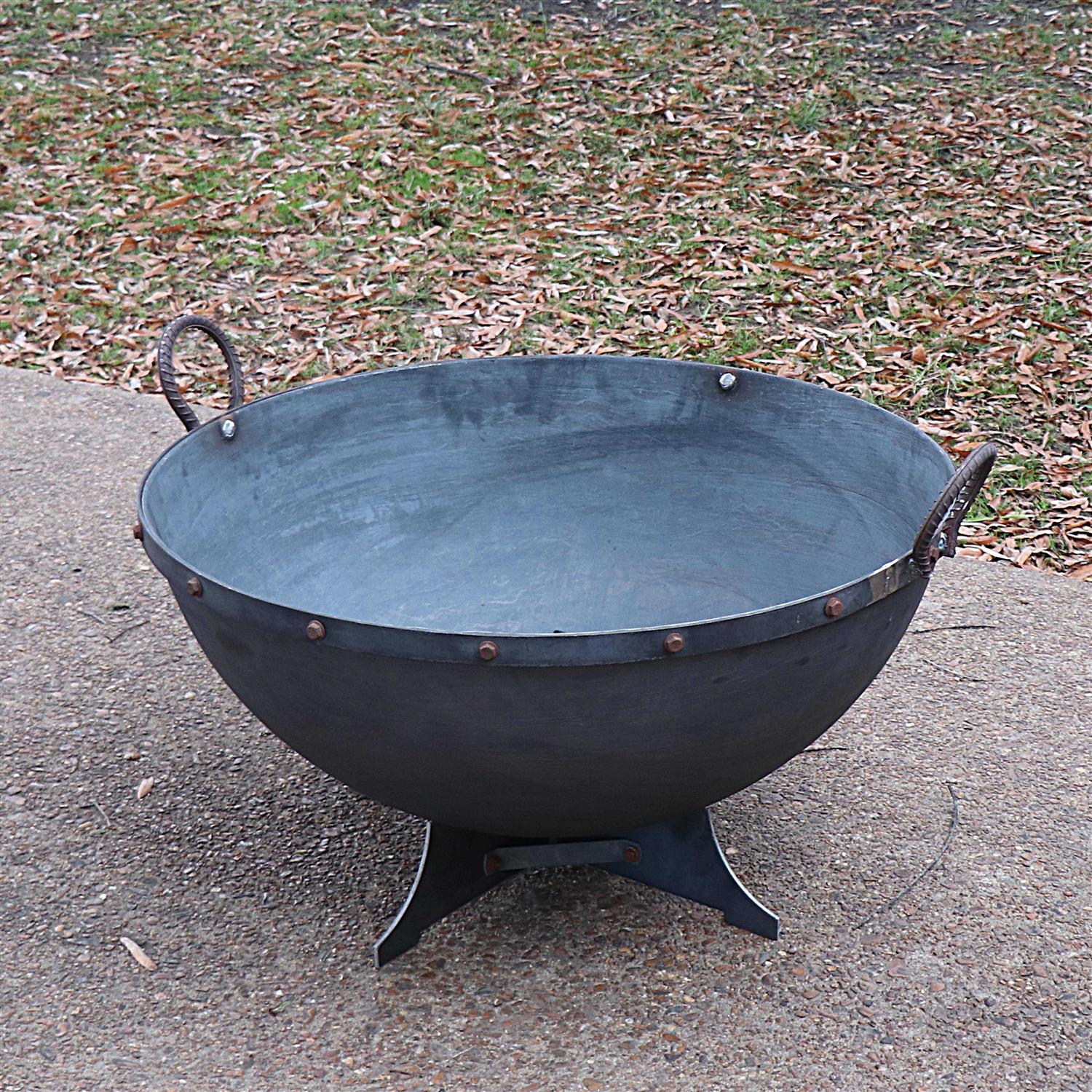 Titan Great Outdoors Hemisphere Fire Pit with Screen and Poker 32 Cast Iron - Image 2
