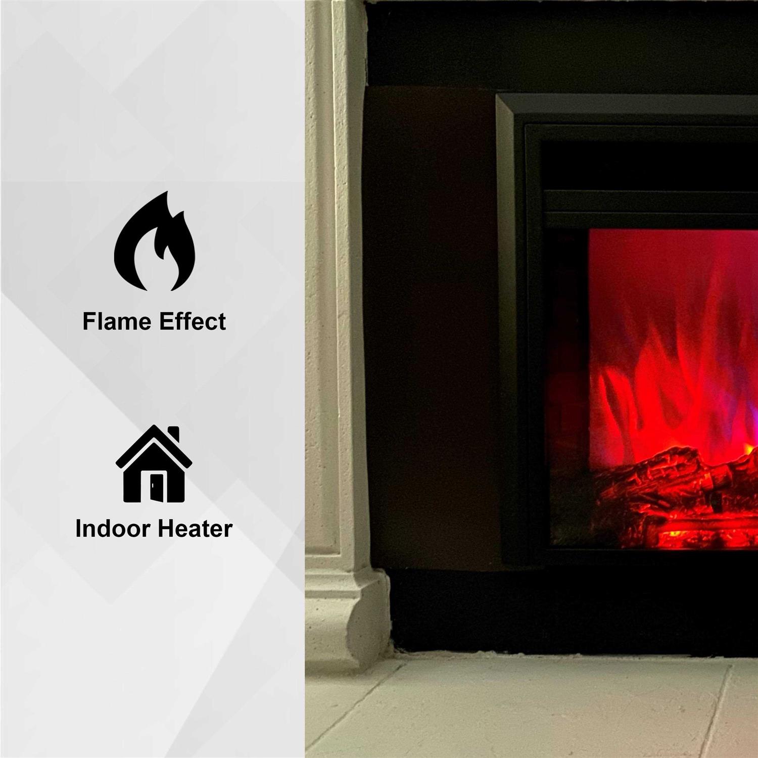 XBrand Insert Fireplace Heater w/Remote Control and LED Flame Effect HT9738LG - Image 4