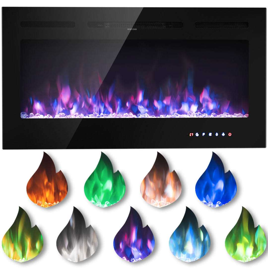 Topbuy Recessed Electric Fireplace Wall Mounted Heater w/Remote Control 750w/1500w mode Adjustable Flame - Image 4