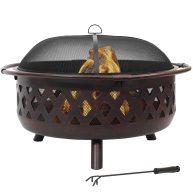 Sunnydaze Decor Crossweave Fire Pit with Spark Screen