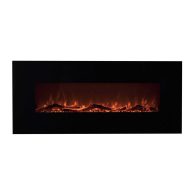 EdenBranch 50 Black Wall Mounted Electric Fireplace with Log Wood Effect