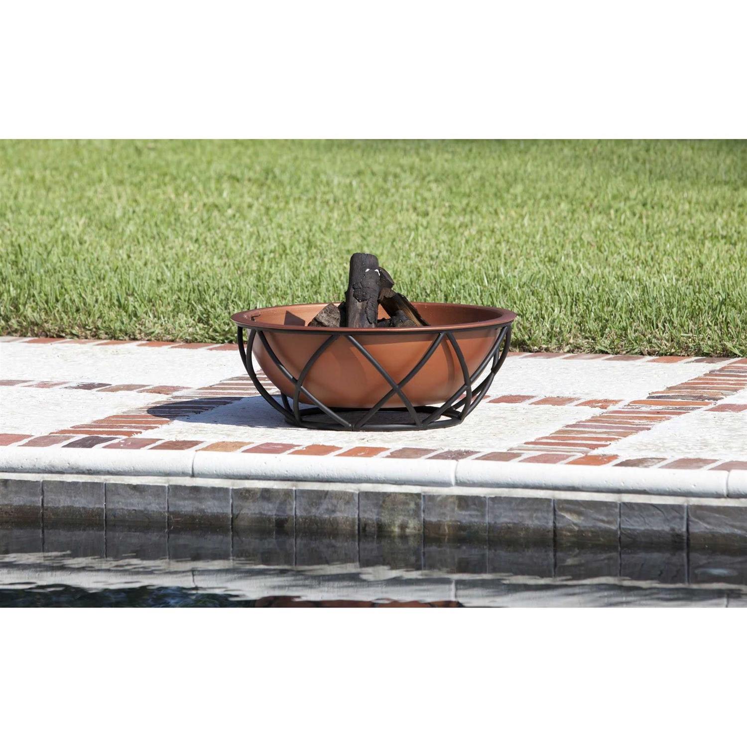 Fire Sense Barzelonia Round Copper Look Fire Pit - Image 2