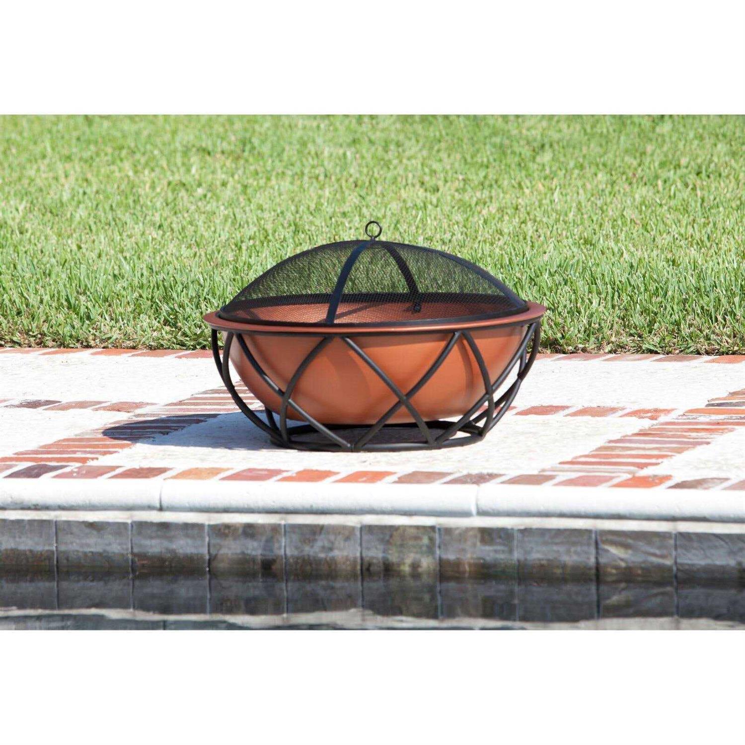 Fire Sense Barzelonia Round Copper Look Fire Pit - Image 4