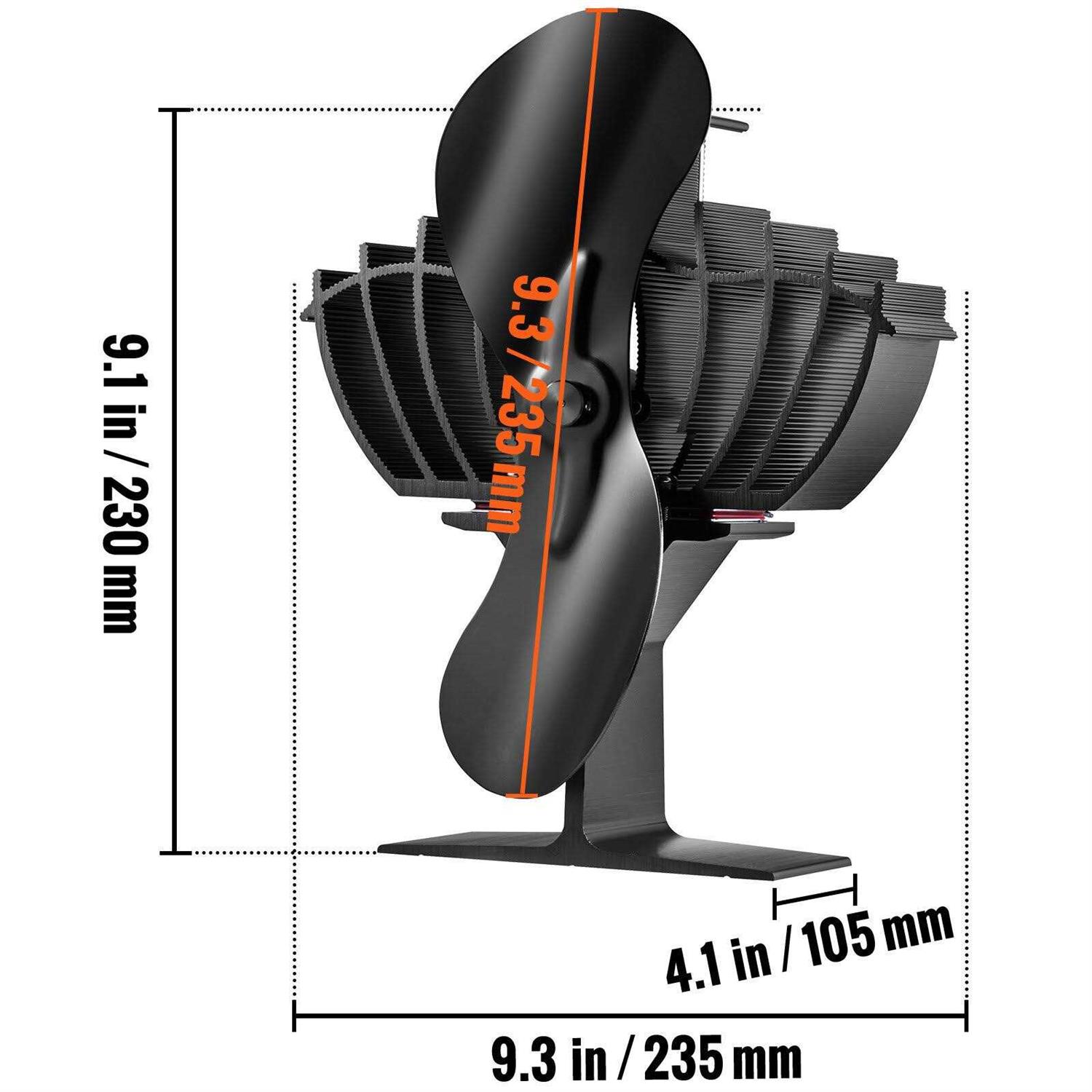 VEVOR Wood Stove Fan Heat Powered Quiet Fireplace Fans for Wood/Log Burner/Heater - Image 5