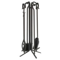Uniflame 5 Piece Black Wrought Iron Fireset