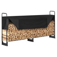VEVOR Outdoor Firewood Rack with Cover Heavy Duty Firewood Holder & 600D Oxford Waterproof Cover for Fireplace