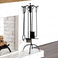 Wrought Iron Fireplace and Hearth Care Taking Tool Set