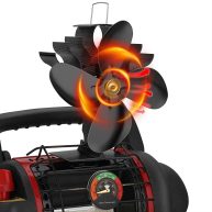 XTIMES Wood Stove Fan for Buddy Heater Wood Stove Fan Heat Powered Fireplace Fan with Magnetic Thermometer Thermoelectric Fan Eco Fan for Wood