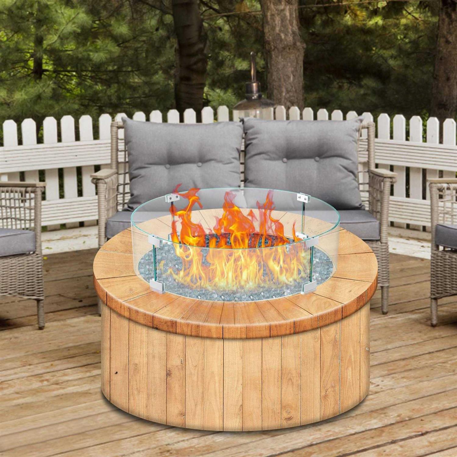VEVOR Fire Pit Wind Guard Glass Flame Guard - Image 4