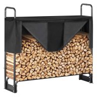 VEVOR 4.3FT Outdoor Firewood Rack with Cover 52×14.2×46.1 in Heavy Duty Firewood Holder & 600D Oxford Waterproof Cover for Fireplace