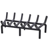 Twentynext Fireplace Grate Heavy Duty Solid Steel Fire Grate Wood Log Rack Stove Firewood Holder Fire Pit