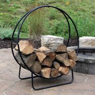 Sunnydaze Decor Steel Firewood Log Hoop