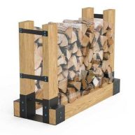Tramull Outdoor Firewood Log Rack Bracket Kit Fireplace Wood Storage Holder
