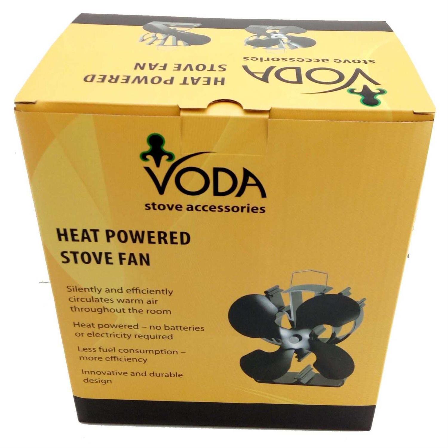 Voda 4-blade Heat Powered Stove Fan for Wood/Log Burner/fireplace increases 80% more warm air than 2 blade Fan - Image 3