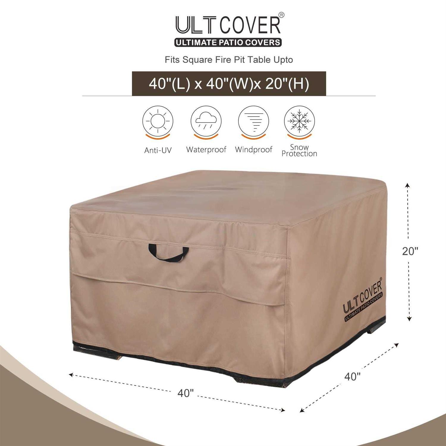Round Water Resistant Fire Pit Cover with 3 Year Warranty ULTCOVER - Image 4