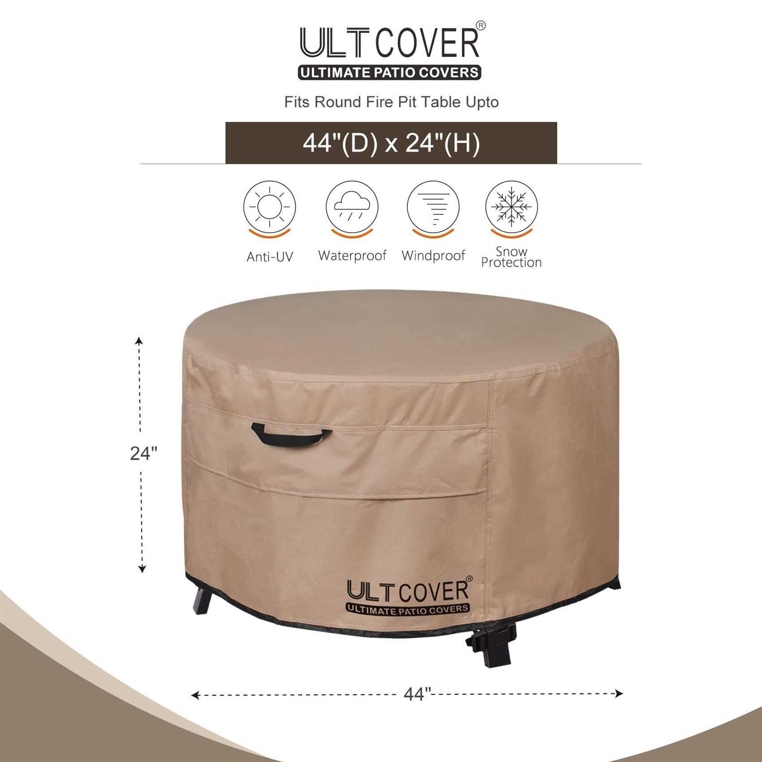 Round Water Resistant Fire Pit Cover with 3 Year Warranty ULTCOVER - Image 5