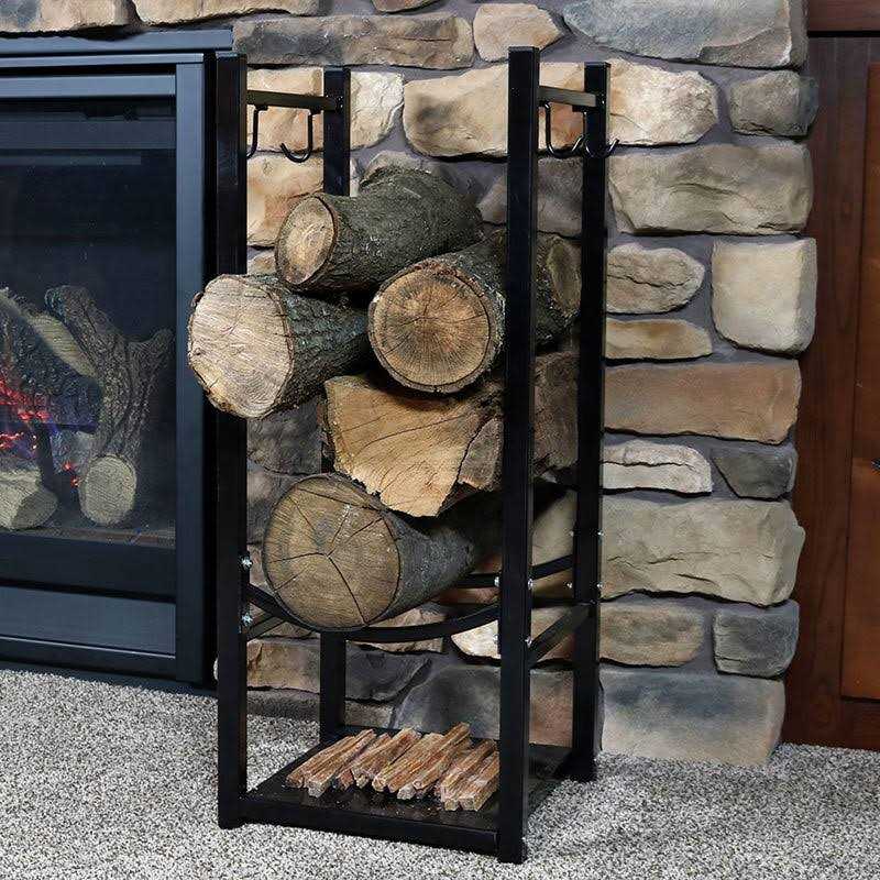 Sunnydaze Decor Indoor/Outdoor Firewood Log Rack with Tool Holders - Image 3