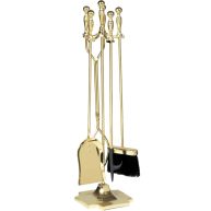 Uniflame 5 Piece Polished Brass Fireset T51030PB