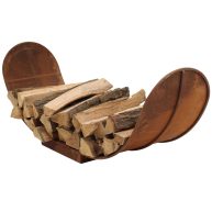 Sunnydaze 4′ Rustic Outdoor Curved Firewood Log Rack