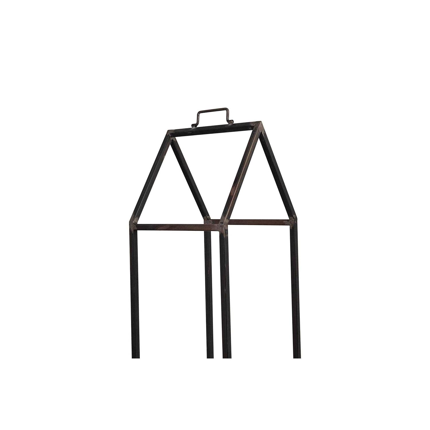 Storied Home Metal House Shaped Fire Wood Holder with Handle - Image 2