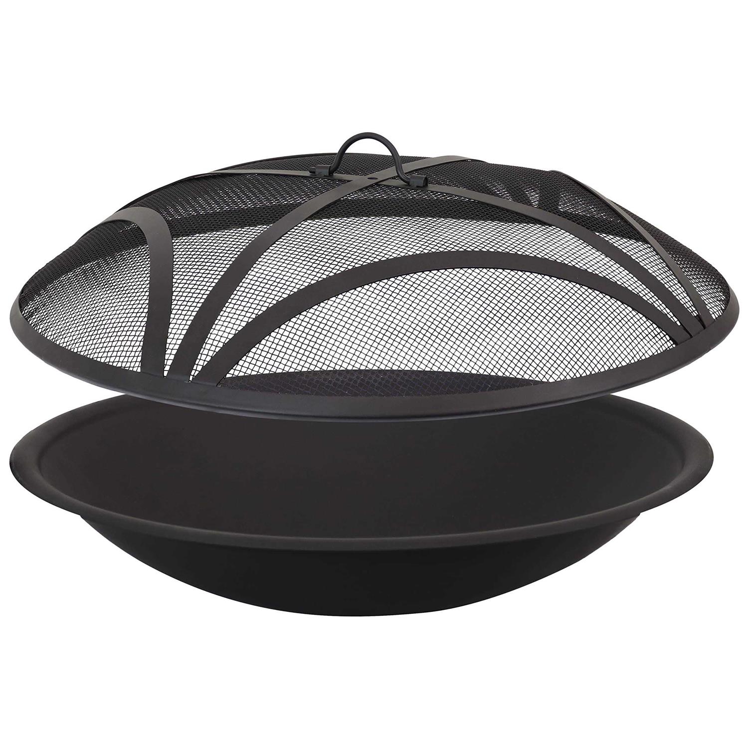 Sunnydaze Outdoor Replacement Steel Fire Pit Bowl with Spark Screen