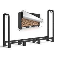 SunyesYo Firewood Rack Outdoor Waterproof Cover Heavy Duty Log Rack Indoor Holder
