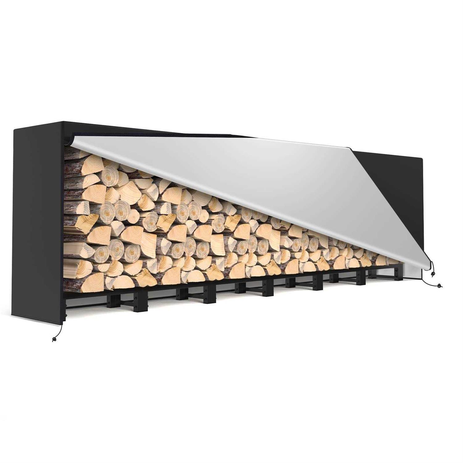 SunyesYo Firewood Rack Outdoor Waterproof Cover Heavy Duty Log Rack Indoor Holder