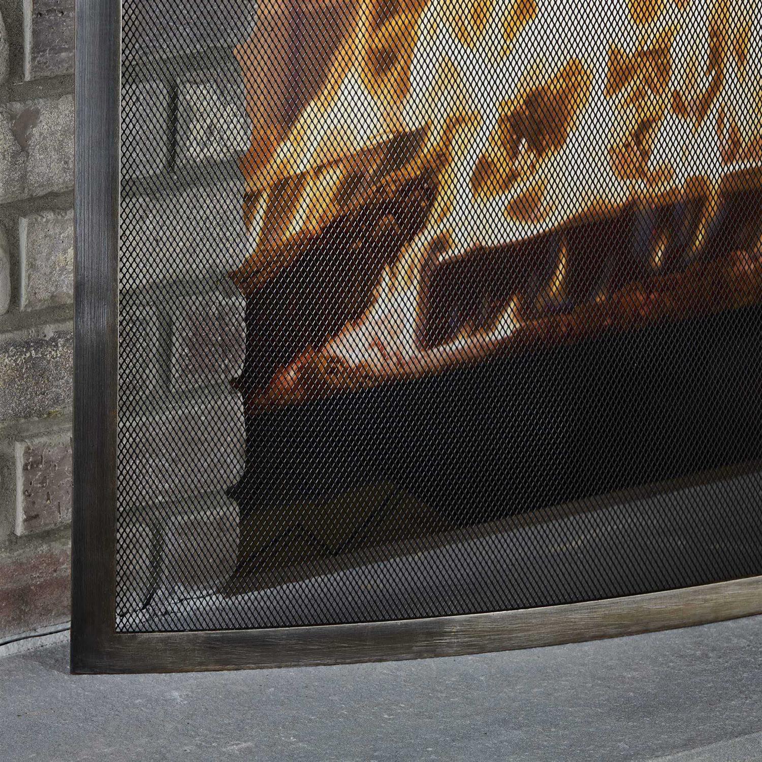 Uniflame Single Panel Curved Pewter Screen S-1613 - Image 5