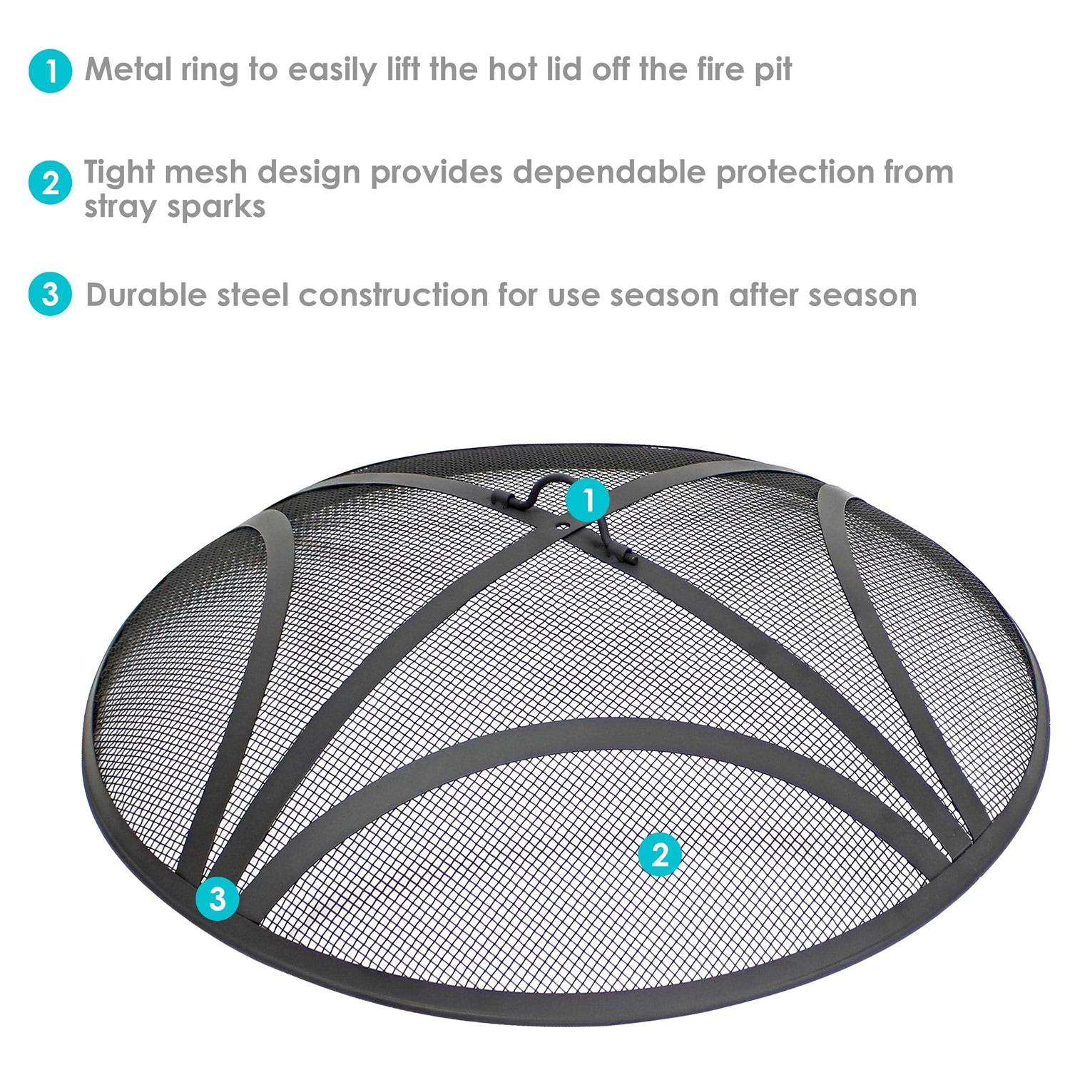 Sunnydaze Decor Reinforced Steel Mesh Fire Pit Spark Screen - Image 4