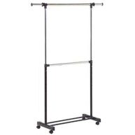 Room Essentials Adjustable Double Rod Garment Rack Black