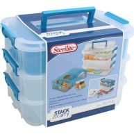 Sterilite Stack & Carry 3-Layer Handle Box Tray