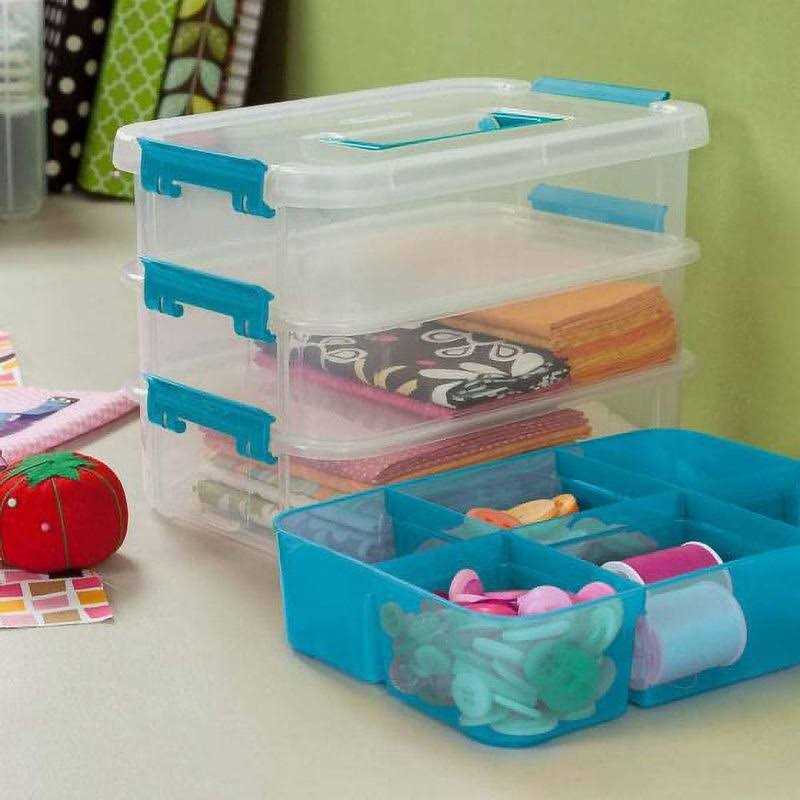 Sterilite Stack & Carry 3-Layer Handle Box Tray - Image 3