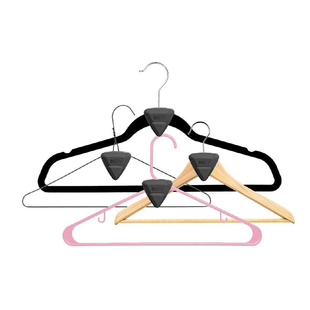 Ruby Space Triangles, Closet Space Saver, Strong Plastic, Black, 18 Pack - Image 4