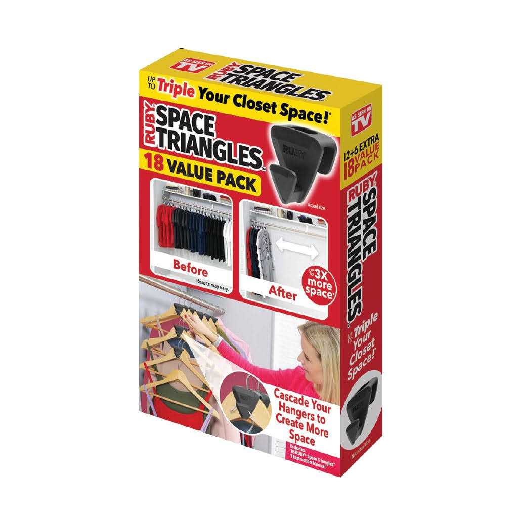 Ruby Space Triangles, Closet Space Saver, Strong Plastic, Black, 18 Pack - Image 5