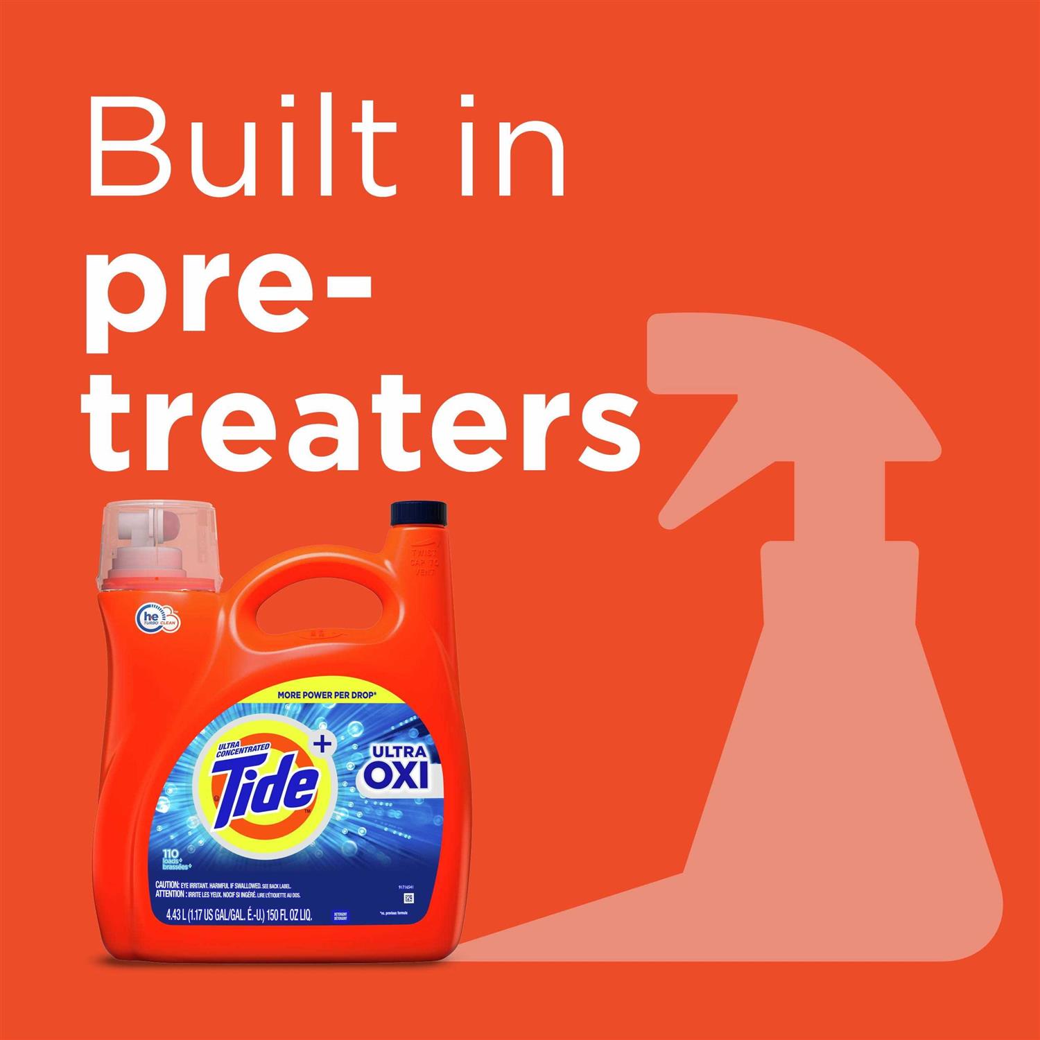 Tide Laundry Detergent Liquid Ultra Oxi - Image 3